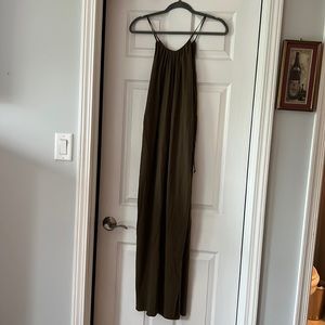 Zara Dark green beach cover up with open slits on the sides